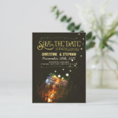 ライツメイソンの瓶ラスティックロマンチックな日付を保存 案内ポストカード (スタンド正面)