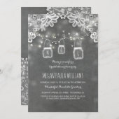 ライツメイソンジャースレース素朴ブライダルシャワー 招待状 (正面/裏面)