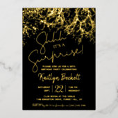 ライツモダンサプライズ誕生日パ実在ーティ 箔招待状 (正面)