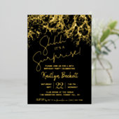 ライツモダンサプライズ誕生日パ実在ーティ 箔招待状 (立ち正面)