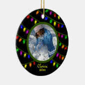 ライツ白熱［赤熱］光を放つカスタムフォトクリスマスオーナメント セラミックオーナメント (右)