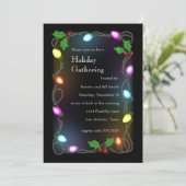 ライツ白熱［赤熱］光を放つホリデーパーティー招待状 招待状 (スタンド正面)