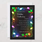 ライツ白熱［赤熱］光を放つホリデーパーティー招待状 招待状 (正面)