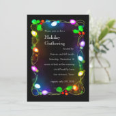 ライツ白熱［赤熱］光を放つホリデーパーティー招待状 招待状 (スタンド正面)