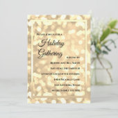 ライツ白熱［赤熱］光を放つホリデーパーティー招待状 招待状 (スタンド正面)