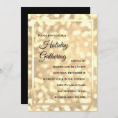 ライツ白熱［赤熱］光を放つホリデーパーティー招待状 招待状 (正面/裏面)