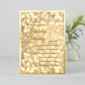 ライツ白熱［赤熱］光を放つホリデーパーティー招待状 箔招待状 (立ち正面)