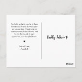 ライツ素朴ウッドサンキューブライダルシャワー ポストカード (裏面)