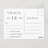 ライツ素朴グリーンリーウェディングRSVPポストカード ポストカード (裏面)