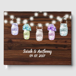 ライツ素朴ズのゲスト結婚ブック付きメイソンJAR ゲストブック