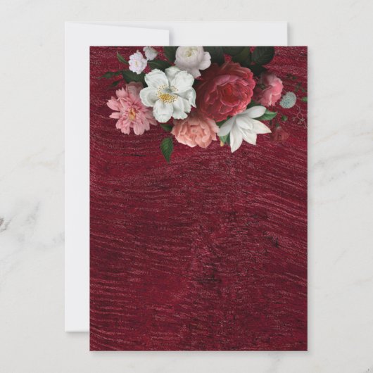 ライツ素朴フローラスウィート16誕生日招待状 招待状 (裏面)