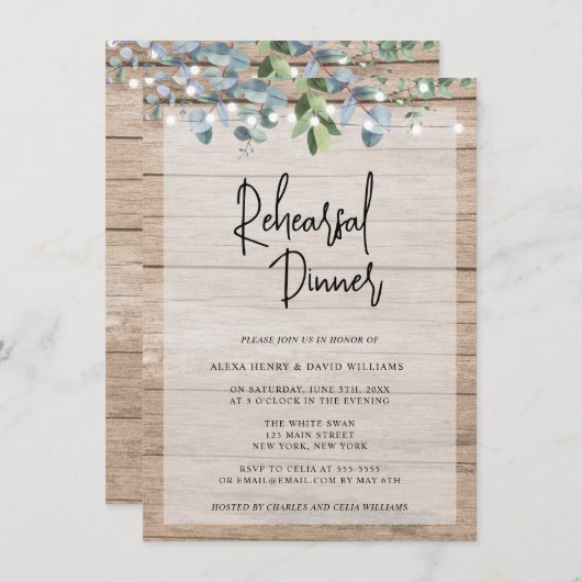 ライツ素朴フローラリハーサルディナー招待状 招待状 (正面/裏面)