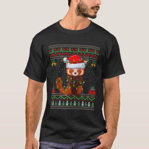 ライツ醜いスタイルサンタレッドパンダベースボール Tシャツ