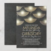 ライツ·アンド·サンブレラス·チャル結婚クボードズ 招待状 (正面/裏面)