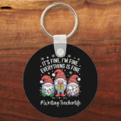 ライティング先生の gnome Everything Is Fine おもしろクリスマス キーホルダー (正面)