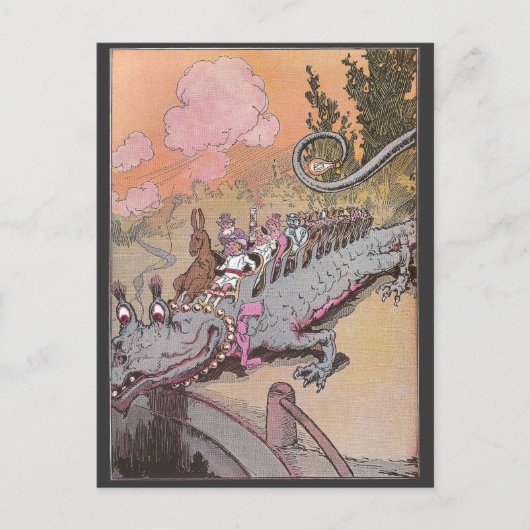ライディングアドラゴンヴィンテージオズイラストレーション ポストカード (正面)