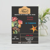 ライディングカウボーイウエスタンサボス誕生日 招待状 (スタンド正面)