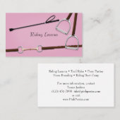 ライディングクロップ&イングリッシュホースタックピンクエクエストリアン 名刺 (正面/裏面)