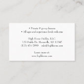 ライディングクロップ&ホースタックブルーエクエストリアン 名刺 (裏面)