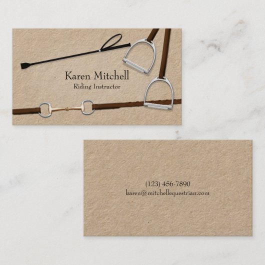 ライディングクロップ&ホースタックプレミアムエクエストリアン 名刺 (正面/裏面)