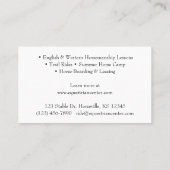 ライディングクロップ&馬タックパープルエクストリアン 名刺 (裏面)