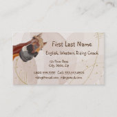 ライディングコーチイングリッシュウェスタンおもしろいホース 名刺 (正面)