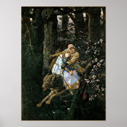 ライディングザグレーウルフファンタジーアートポスタープリント ポスター (正面)