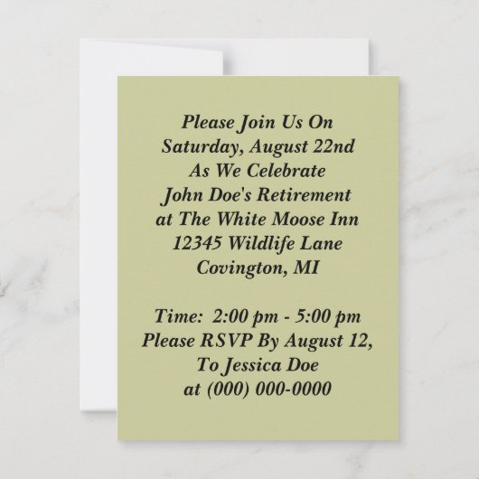 ライディングショットガンウエスタン招待状リタイアメントOR 招待状 (裏面)