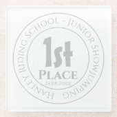 ライディングスクールショージャンプ第1位トロフィー賞 ガラスコースター (正面)