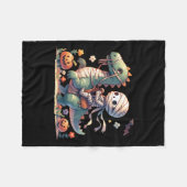 ライディングドラゴンハロウィーンパンプキンテーマキッズボーイズ私 フリースブランケット (正面(横))