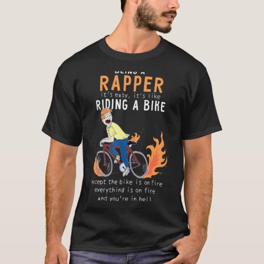 ライディングバイクサイクリストおもしろい1 Tシャツ (正面)