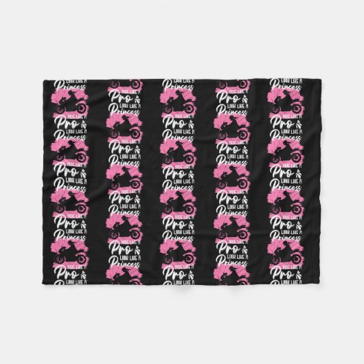 ライディングバイクバイクもしくは自転車に乗る人ガールバイクサイクリング フリースブランケット (正面(横))