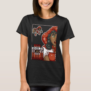 ライディングフードピクセルガールゲームファンタジーキャラクターV1 Tシャツ