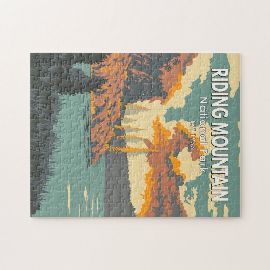 ライディングマウンテンナショナルパークカナダヴィンテージ ジグソーパズル (横)