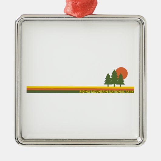 ライディングマウンテンナショナルパークパインツリーズサン メタルオーナメント (正面)