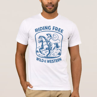 ライディング フリー — ワイルド&ウェスタン Tシャツ