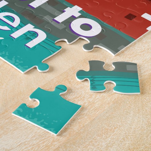 ライデンへの旅行オランダの漫画の旅行ポスター ジグソーパズル (側面)