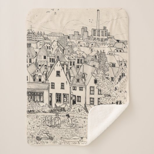 ライデンサウスオランダペンインクスケッチ シェルパブランケット (正面)