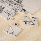 ライデンサウスオランダペンインクスケッチ ジグソーパズル (側面)