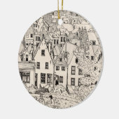 ライデンサウスオランダペンインクスケッチ セラミックオーナメント (左)