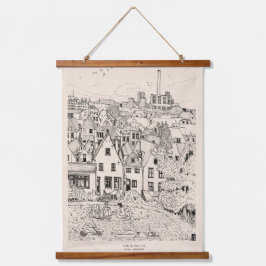 ライデンサウスオランダペンインクスケッチ 吊り下げ型タペストリー