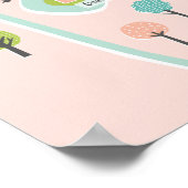 ライデンシティ図解入りの、写真付きのの地図ピンク ポスター (角)