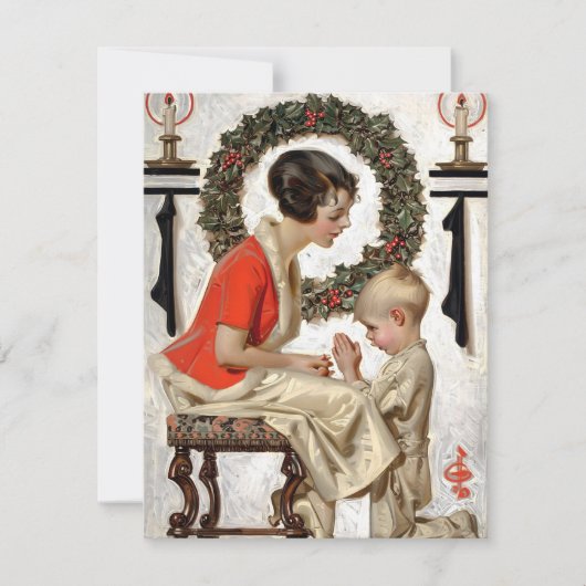 ライデンデッカーのクリスマスの祈り 1921 シーズンカード (正面)