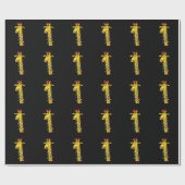 ライトおもしろいなギフトを持つお洒落なクリスマスのキリン ラッピングペーパー (フラット)