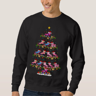 ライトおもしろいクリスマスサンタ・ローラー・ダービークリスマスツリー スウェットシャツ