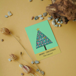 ライトお洒落付きクリスマスツリー招待状 招待状