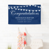 ライトお祝いの卒業生の濃紺の一連 横断幕 (インサイチュ)