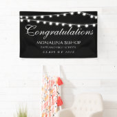 ライトお祝いの卒業生の白い一連 横断幕 (インサイチュ)