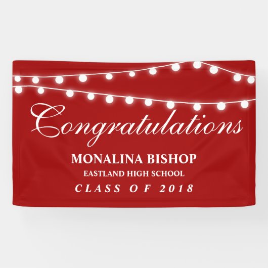 ライトお祝いの卒業生の赤|の一連 横断幕 (横)