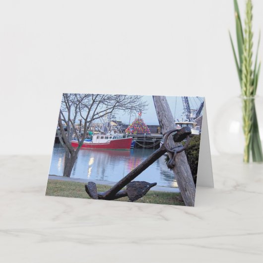 ライトがついたロブスター・ポットツリー（Plymouth MA） シーズンカード (正面)